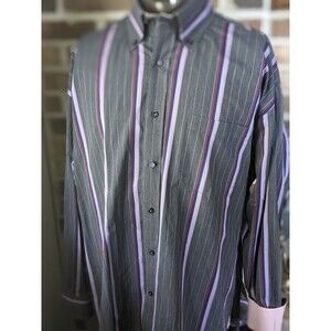 Vtg Y2K 90s 100% Cotton Long Sleeve Button Shirt Multicolor Retro Men’s Sz XL